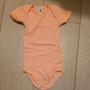 French Petit Bateau Soft Peach Baby Bodysuit Onesie